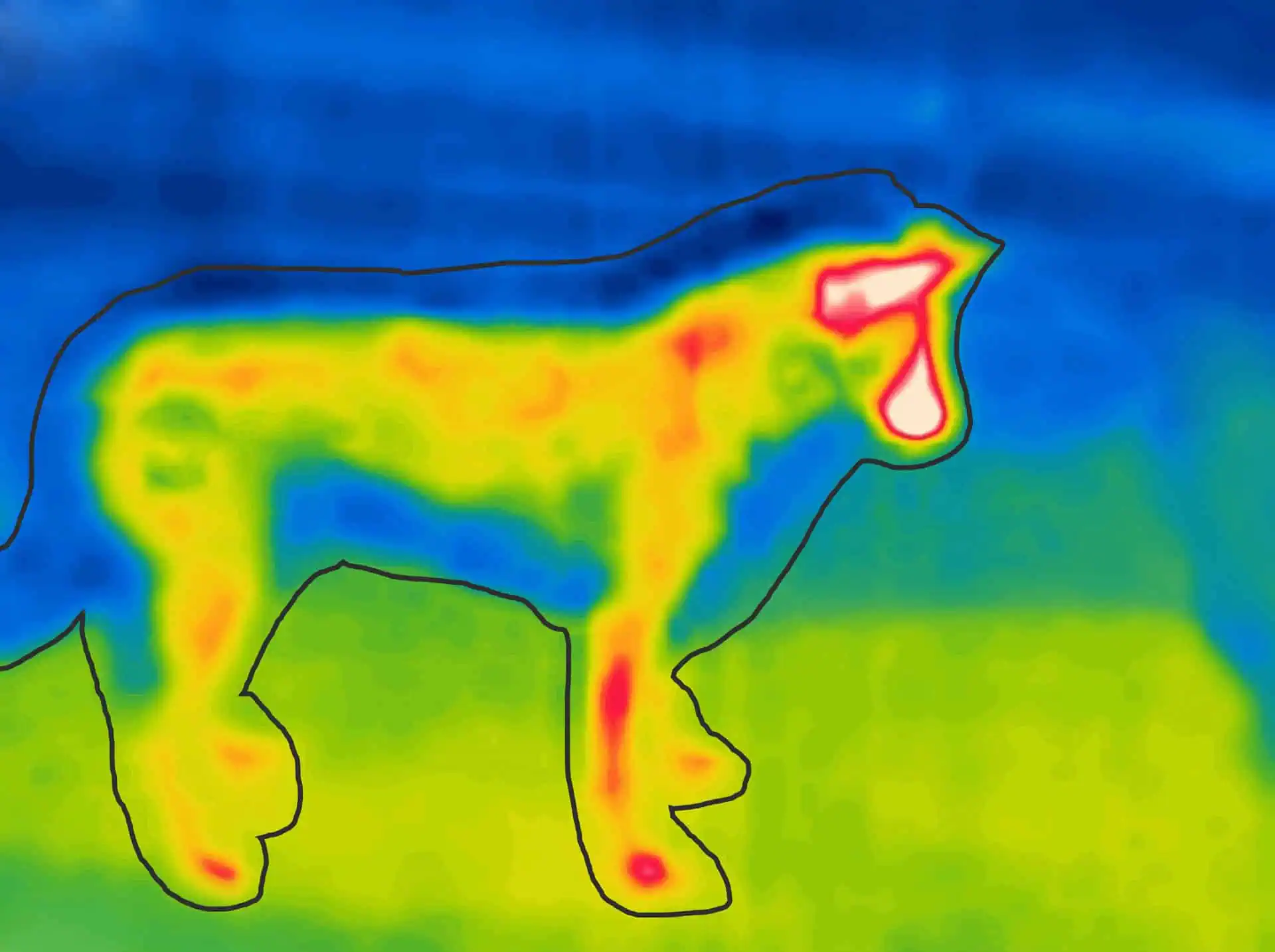 Wärmebildkameras zeigen, dass das Sommerfell den Hundekörper bestens runterkühlen kann, wenn das dichte Unterfell herausgebürstet ist.